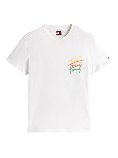 T-shirt uomo bianca in cotone Tommy Jeans | DM0DM20771YBL